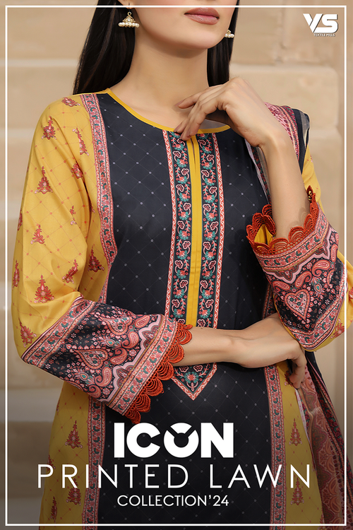 Icon Printed Lawn Collection With Monarck Dupatta