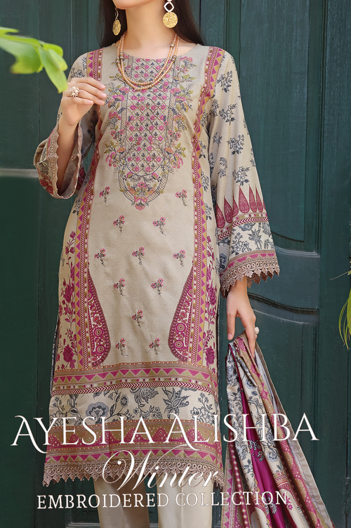 Ayesha Alishba Embroidered Shimmery Winter Collection 2022