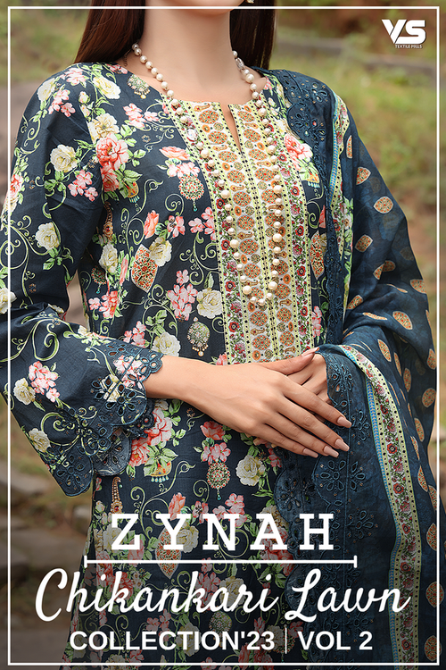 Zynah Chikankari Lawn Collection 2023