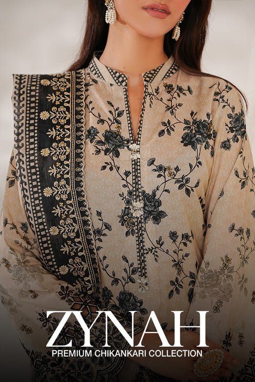 Zynah Chikankari Lawn Collection 2026