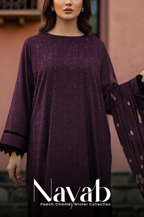 Nayab Peach Winter Sawat Shawl Collection 2025