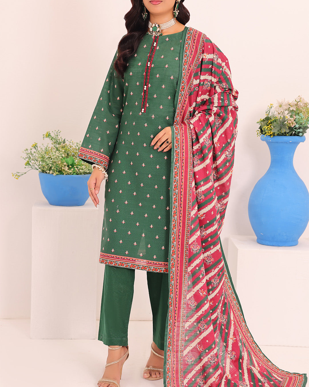 Shahkar Printed 3 Pcs Unstitch Khaddar D-1024