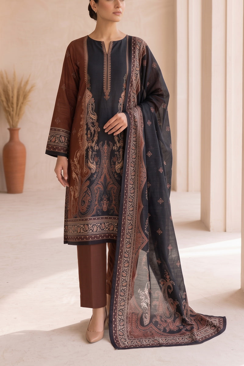 Shahkar Printed 3 Pcs Unstitch Khaddar D-1000