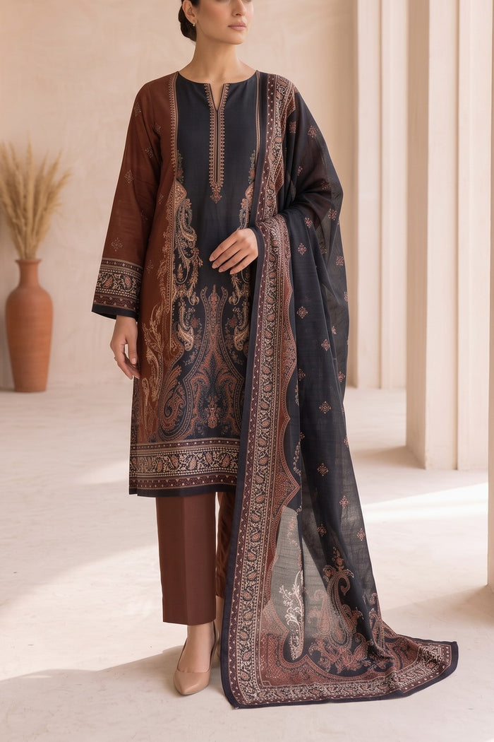 Shahkar Printed 3 Pcs Unstitch Khaddar D-1000