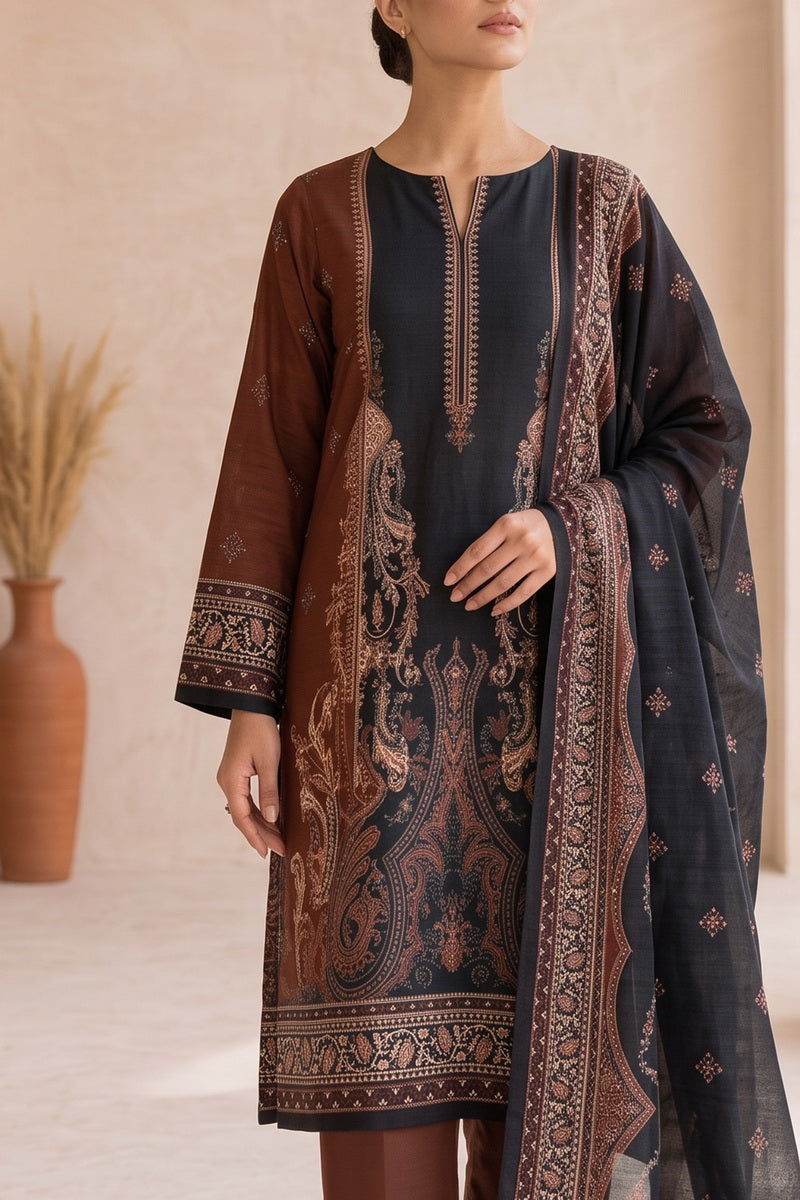 Shahkar Printed 3 Pcs Unstitch Khaddar D-1000