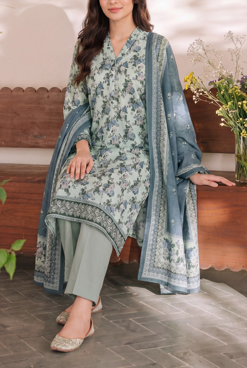 Misri Unstitch 3 Pcs Lawn D-954