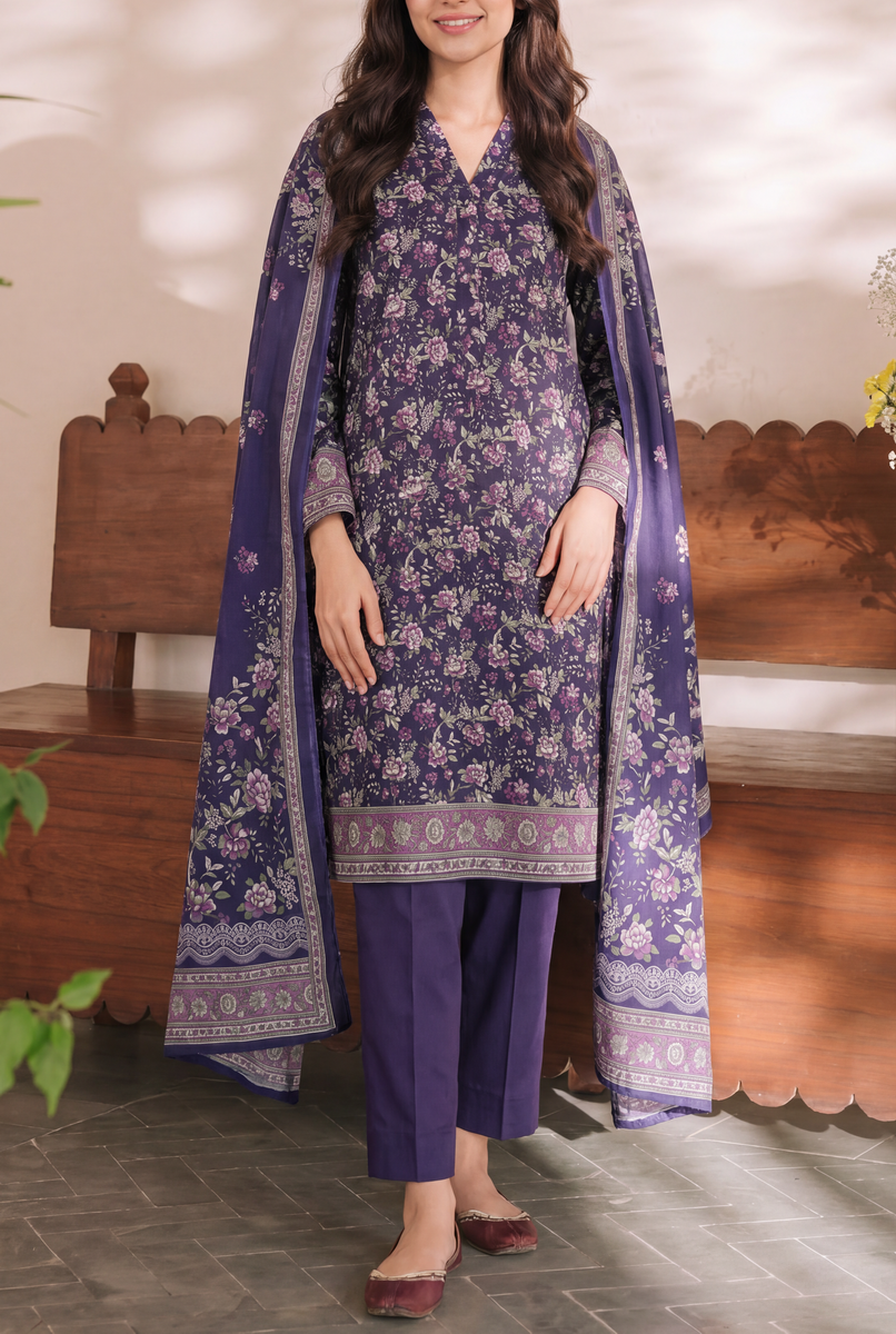 Misri Unstitch 3 Pcs Lawn D-966