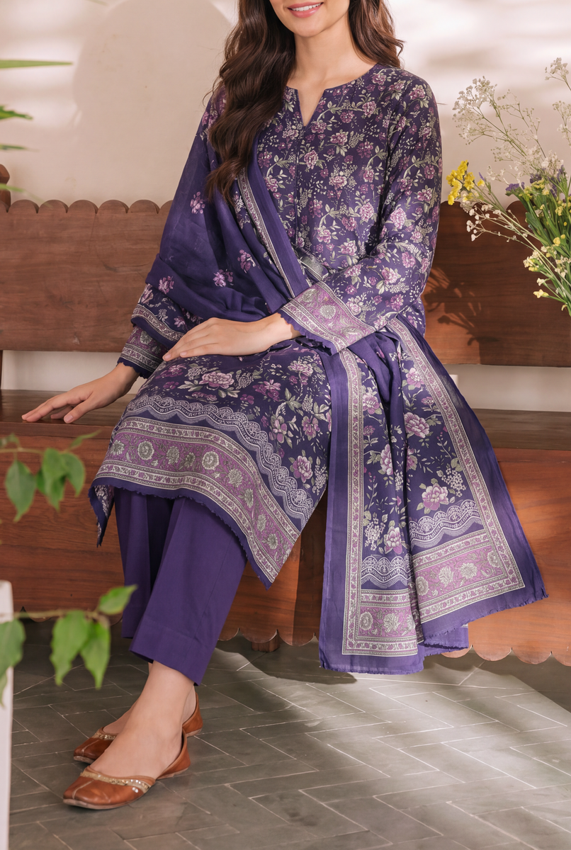 Misri Unstitch 3 Pcs Lawn D-966