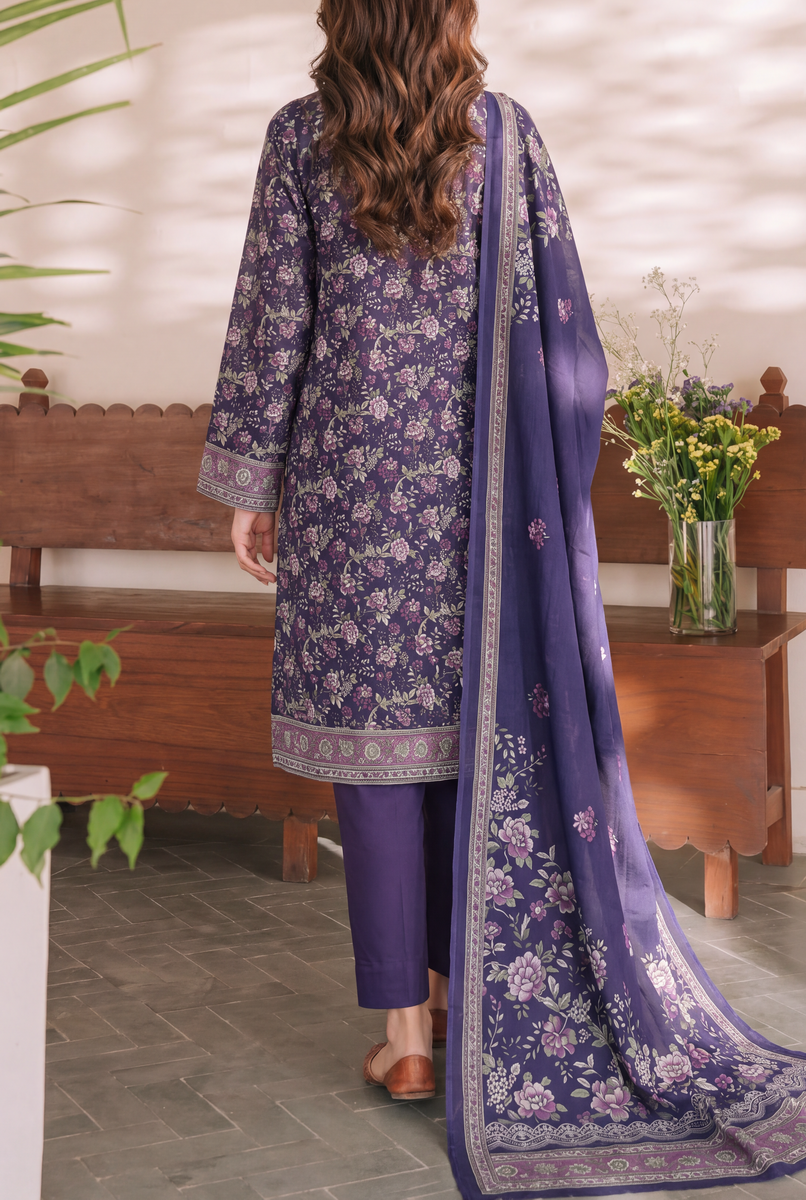 Misri Unstitch 3 Pcs Lawn D-966