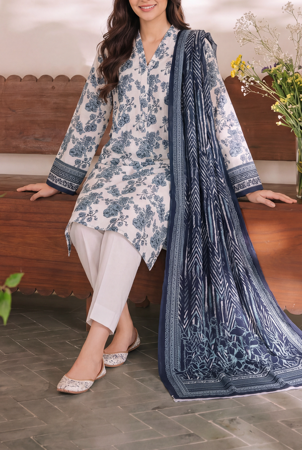 Misri Unstitch 3 Pcs Lawn D-957