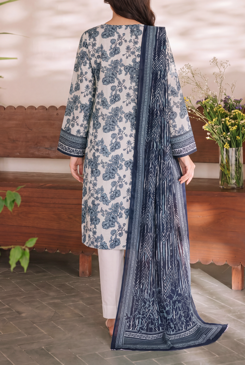 Misri Unstitch 3 Pcs Lawn D-957