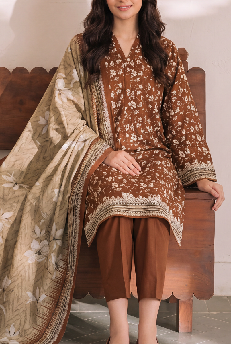 Misri Unstitch 3 Pcs Lawn D-958