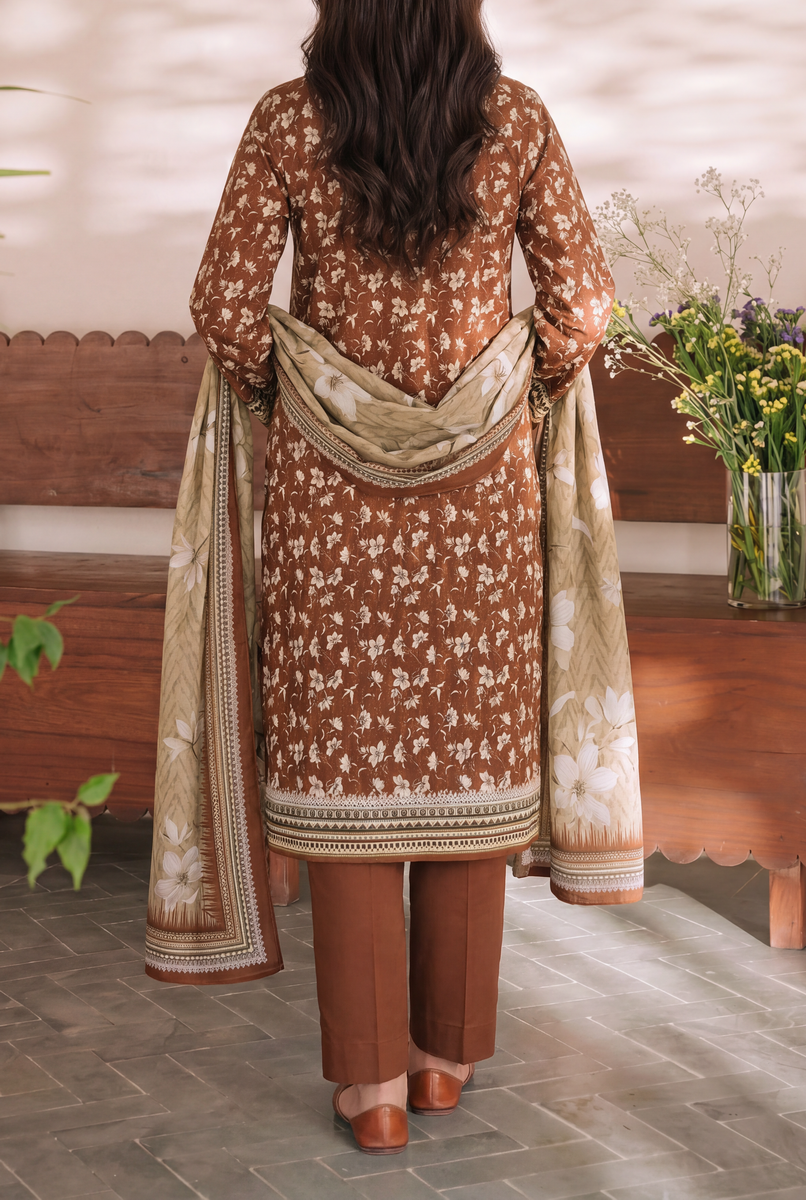 Misri Unstitch 3 Pcs Lawn D-958