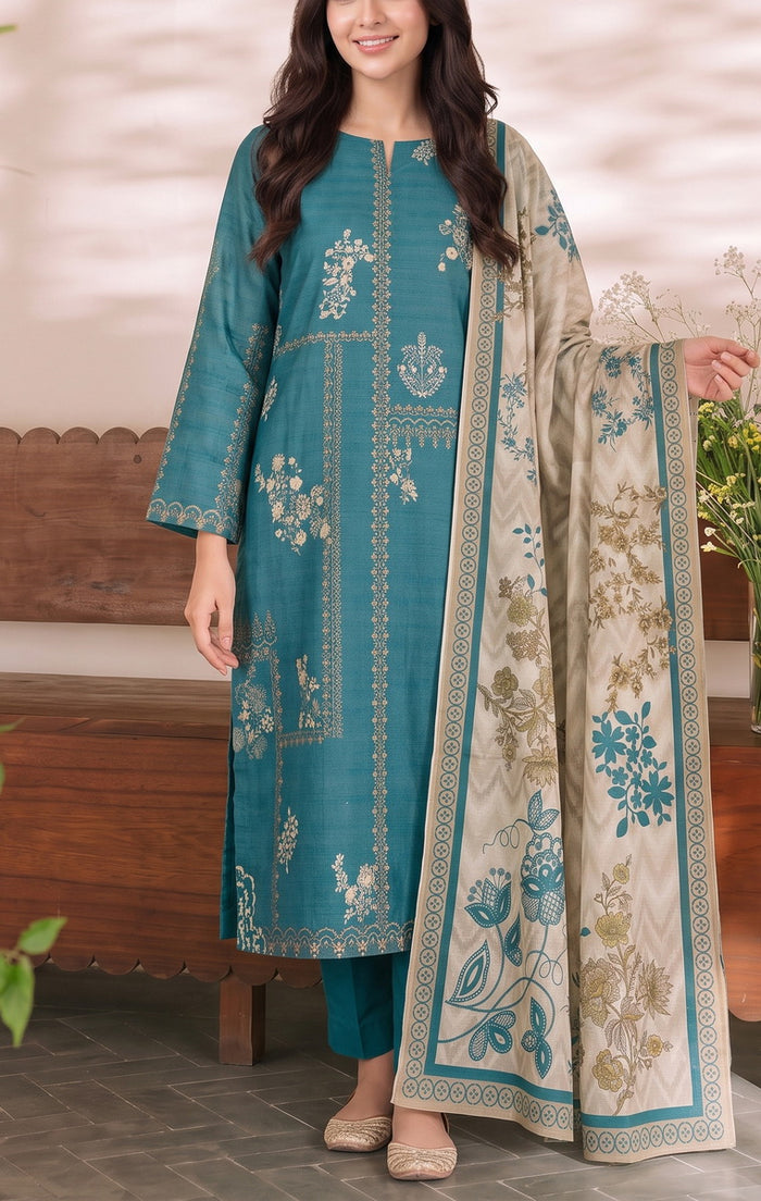 Shahkar Printed 3 Pcs Unstitch Khaddar D-1008
