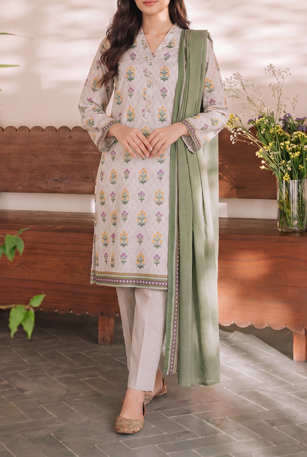 Misri Unstitch 3 Pcs Lawn D-952
