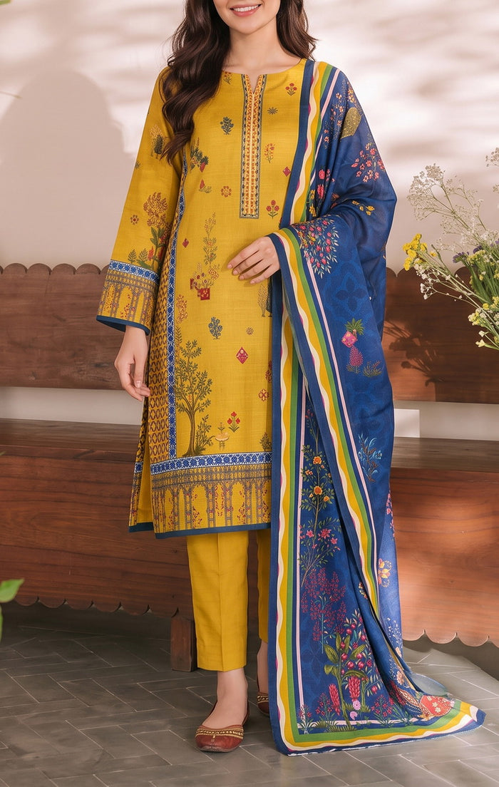 Shahkar Printed 3 Pcs Unstitch Khaddar D-1010