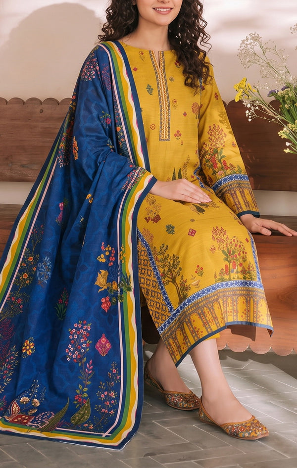 Shahkar Printed 3 Pcs Unstitch Khaddar D-1010