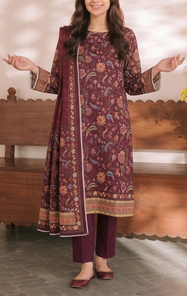 Shahkar Printed 3 Pcs Unstitch Khaddar D-1011