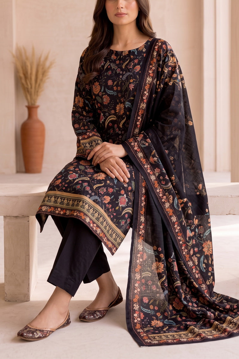 Shahkar Printed 3 Pcs Unstitch Khaddar D-1012