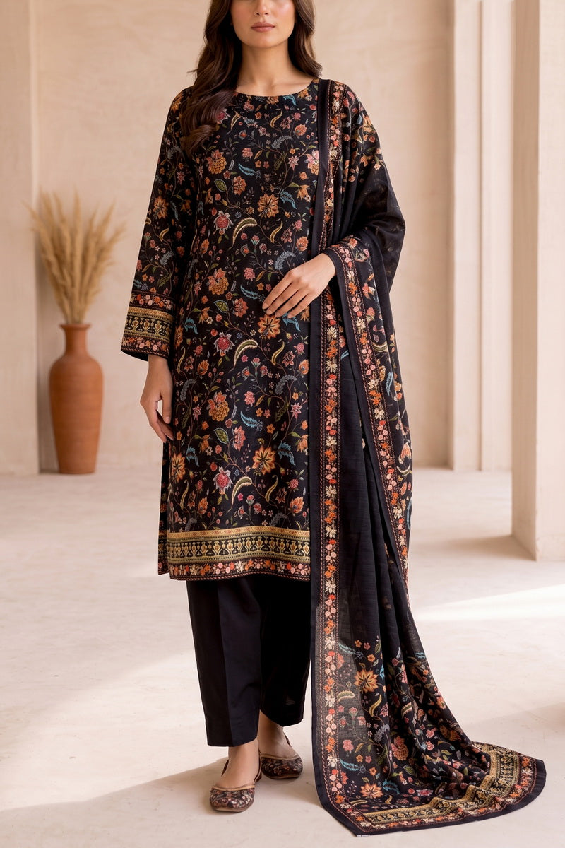 Shahkar Printed 3 Pcs Unstitch Khaddar D-1012