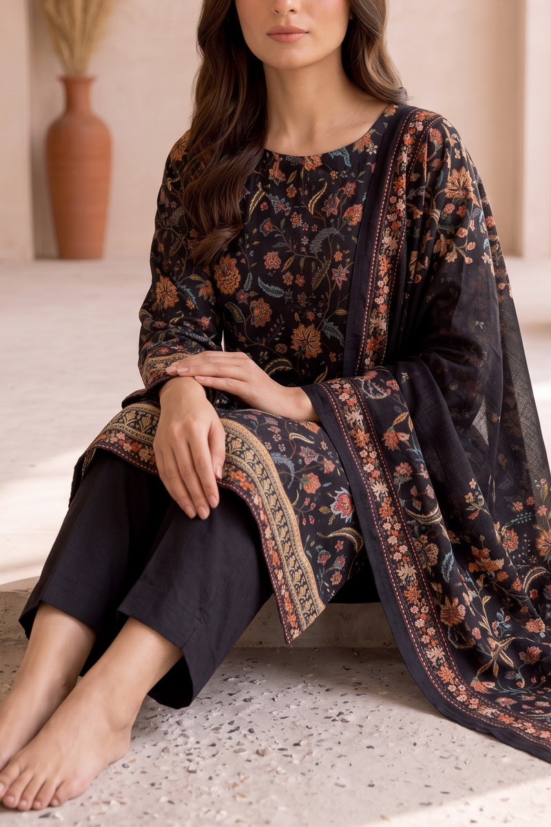 Shahkar Printed 3 Pcs Unstitch Khaddar D-1012