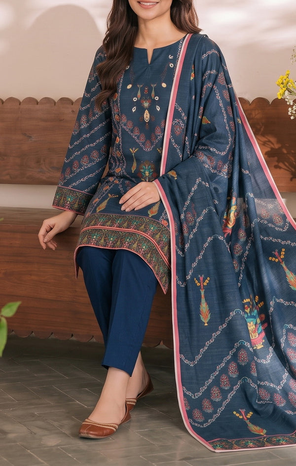 Shahkar Printed 3 Pcs Unstitch Khaddar D-1017