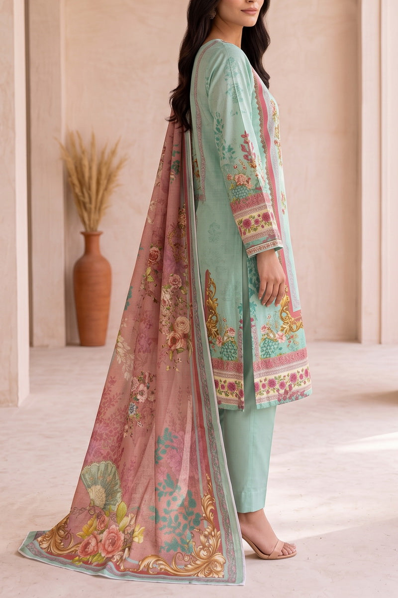 Shahkar Printed 3 Pcs Unstitch Khaddar D-1018