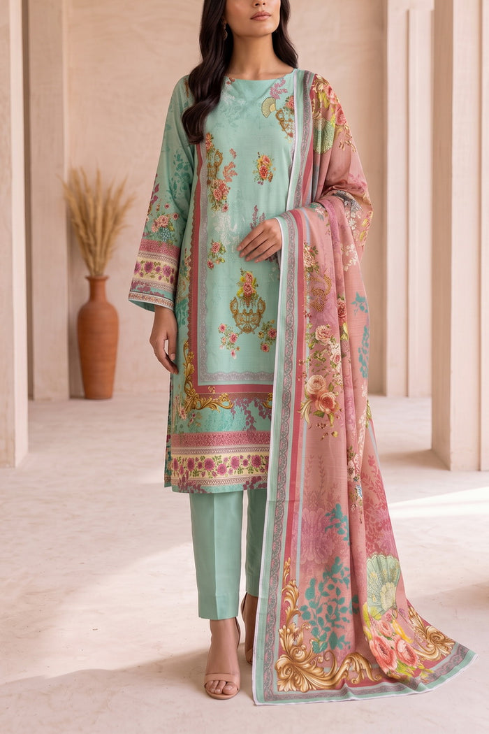 Shahkar Printed 3 Pcs Unstitch Khaddar D-1018