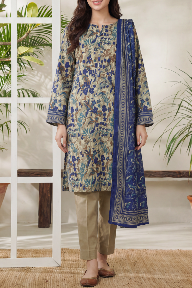 Daman Unstitch 3 Pcs Lawn D-864