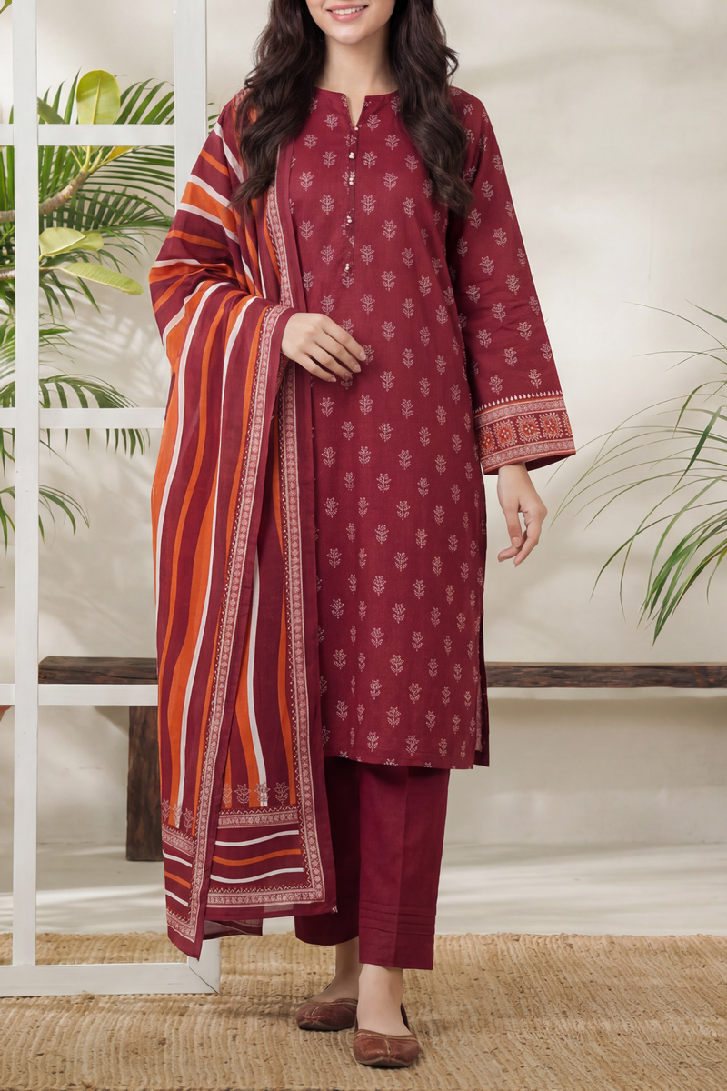 Daman Unstitch 3 Pcs Lawn D-861