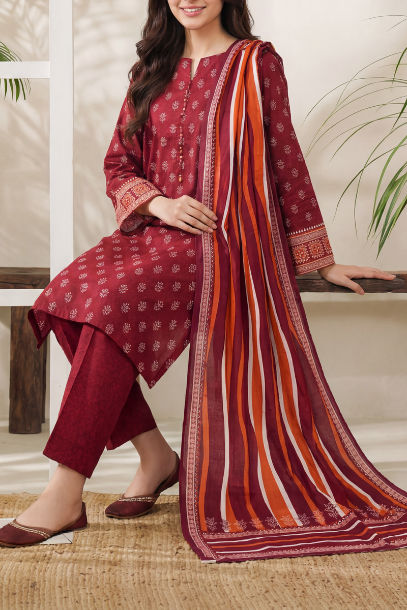 Daman Unstitch 3 Pcs Lawn D-861