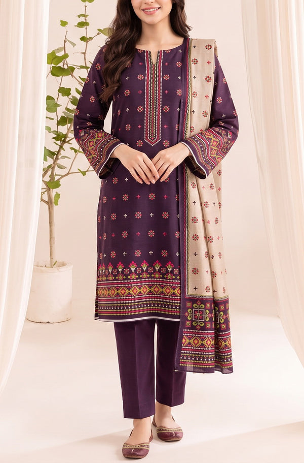 Jhalak Linen Unstitch 3 Pcs Winter D-14066