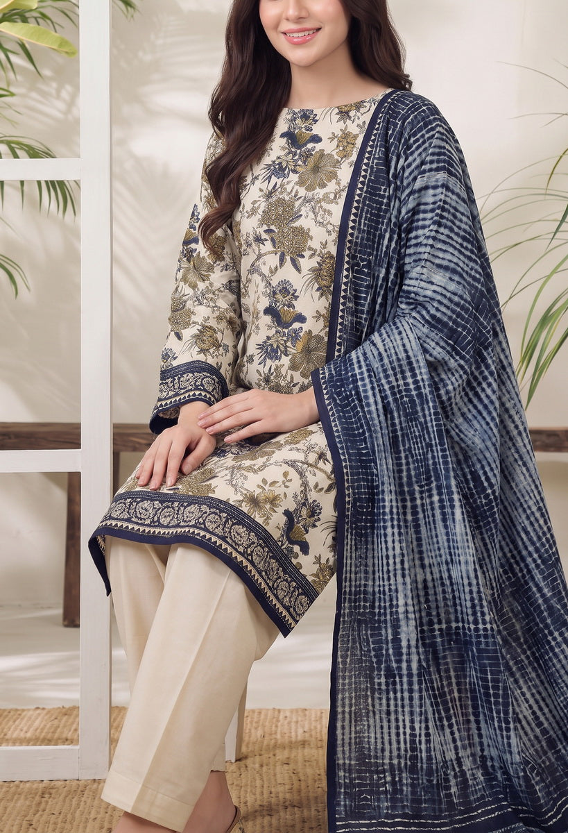 Jhalak Linen Unstitch 3 Pcs Winter D-14172