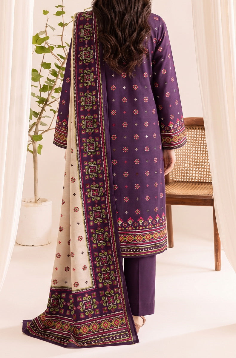 Jhalak Linen Unstitch 3 Pcs Winter D-14066