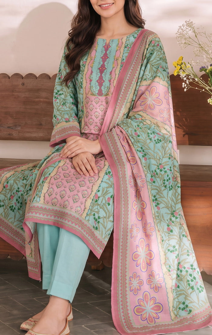 Shahkar Printed 3 Pcs Unstitch Khaddar D-1020