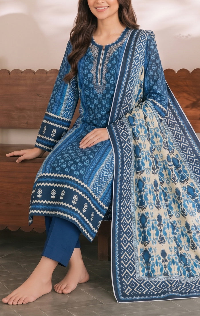 Shahkar Printed 3 Pcs Unstitch Khaddar D-1021