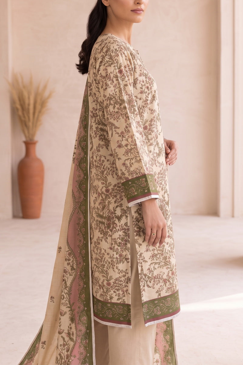 Shahkar Printed 3 Pcs Unstitch Khaddar D-1022