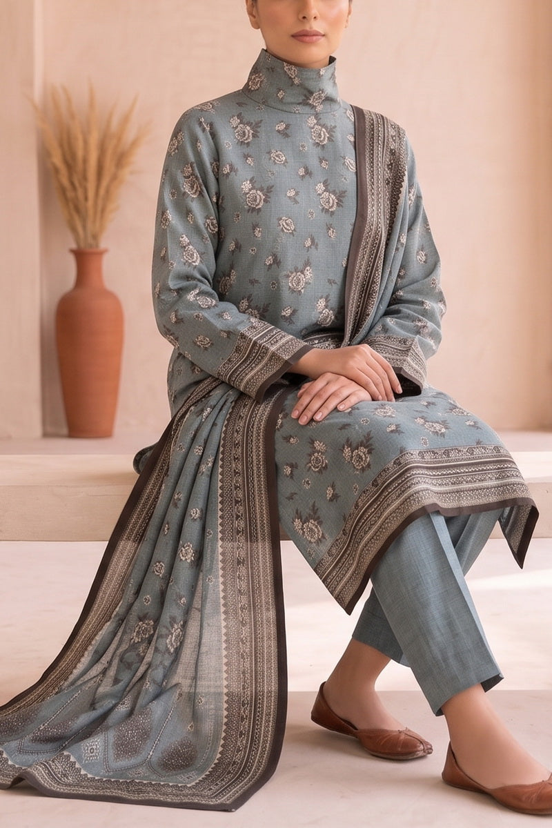 Shahkar Printed 3 Pcs Unstitch Khaddar D-1023