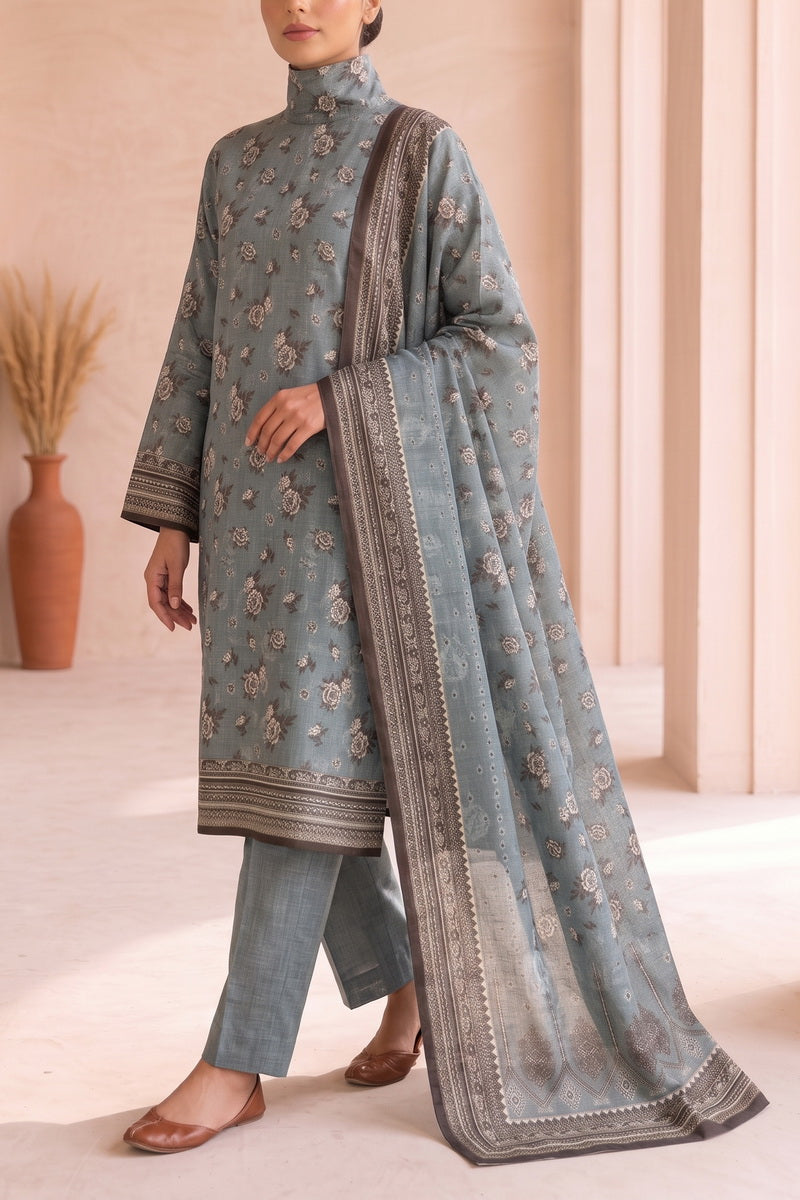 Shahkar Printed 3 Pcs Unstitch Khaddar D-1023