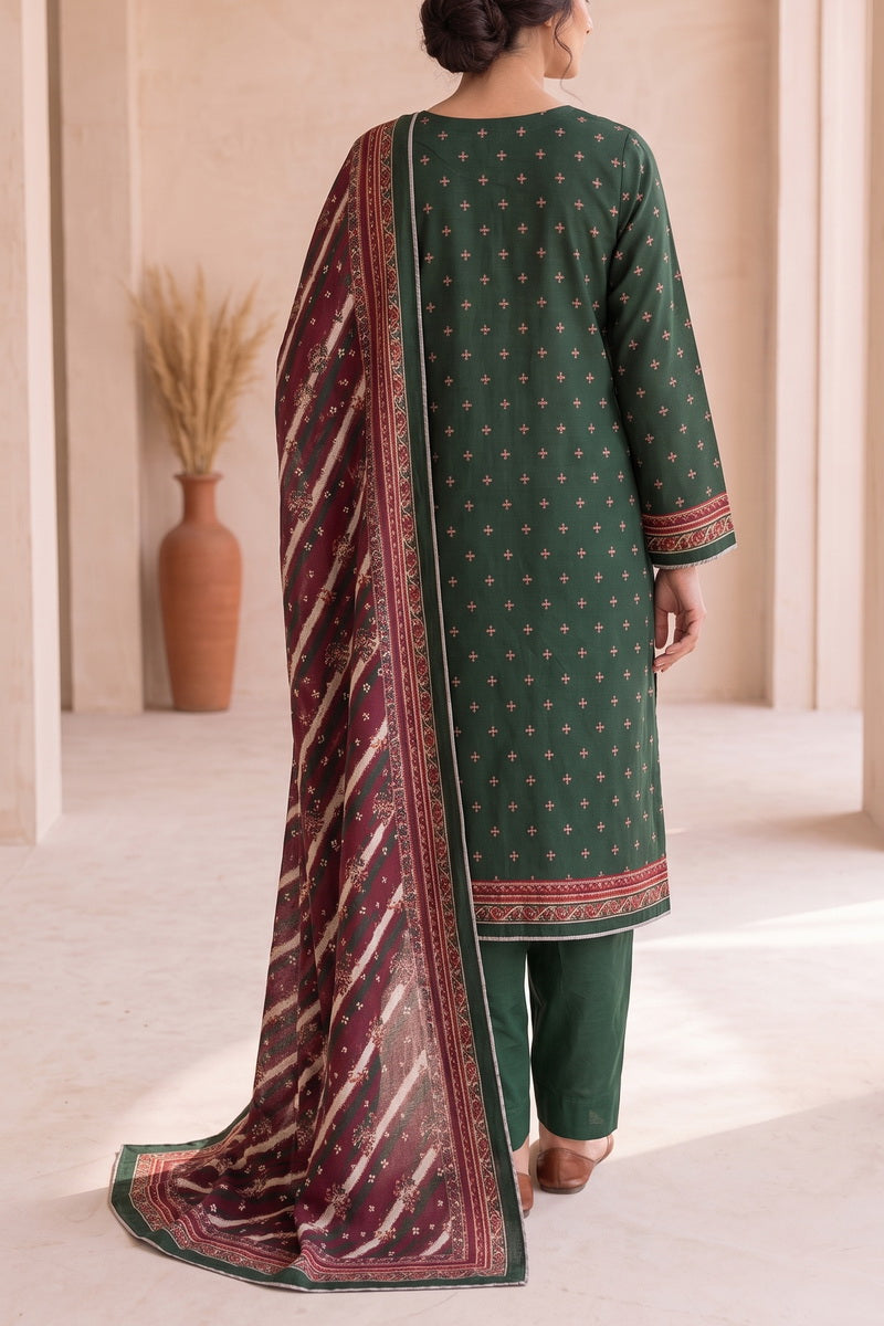 Shahkar Printed 3 Pcs Unstitch Khaddar D-1024