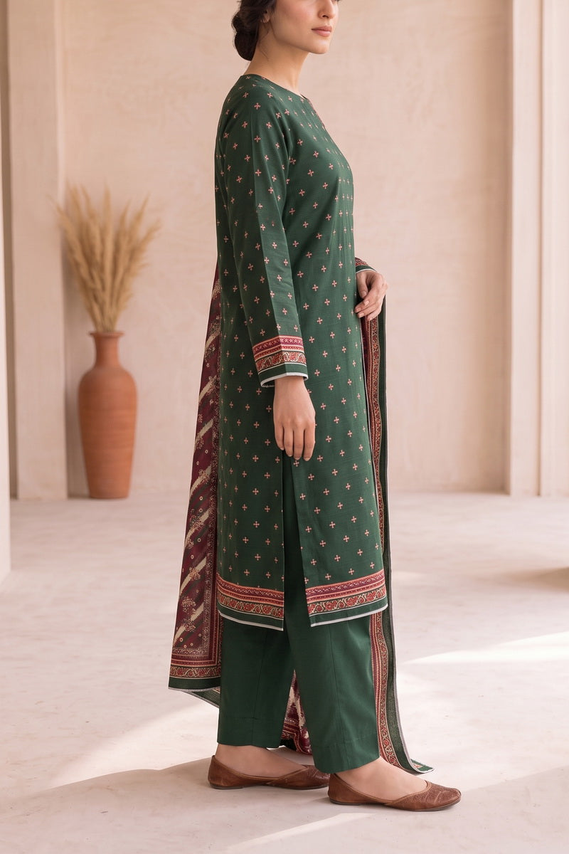 Shahkar Printed 3 Pcs Unstitch Khaddar D-1024