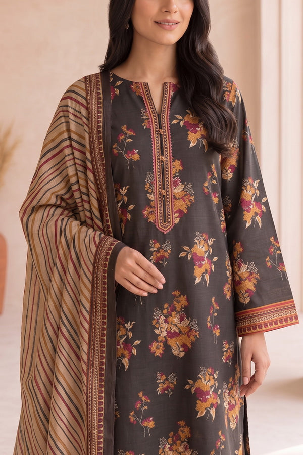Shahkar Printed 3 Pcs Unstitch Khaddar D-1025