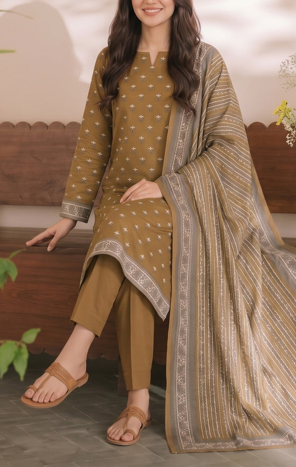 Shahkar Printed 3 Pcs Unstitch Khaddar D-1026