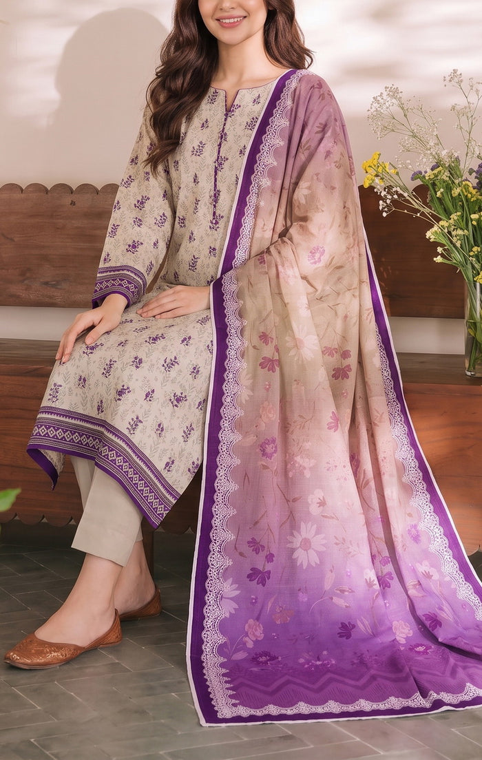 Shahkar Printed 3 Pcs Unstitch Khaddar D-1028