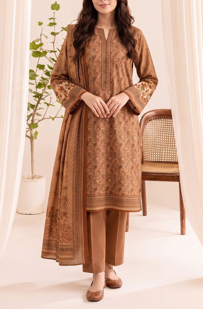 Jhalak Linen Unstitch 3 Pcs Winter D-14145