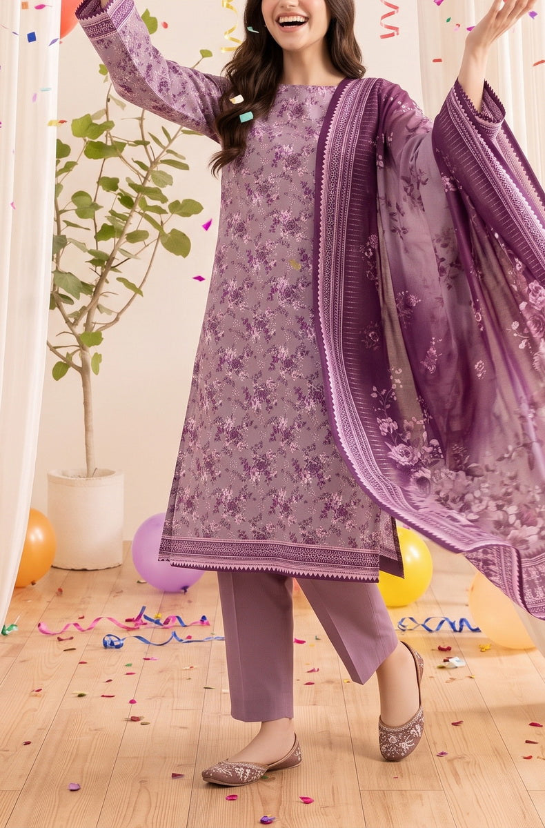 Jhalak Linen Unstitch 3 Pcs Winter D-14143