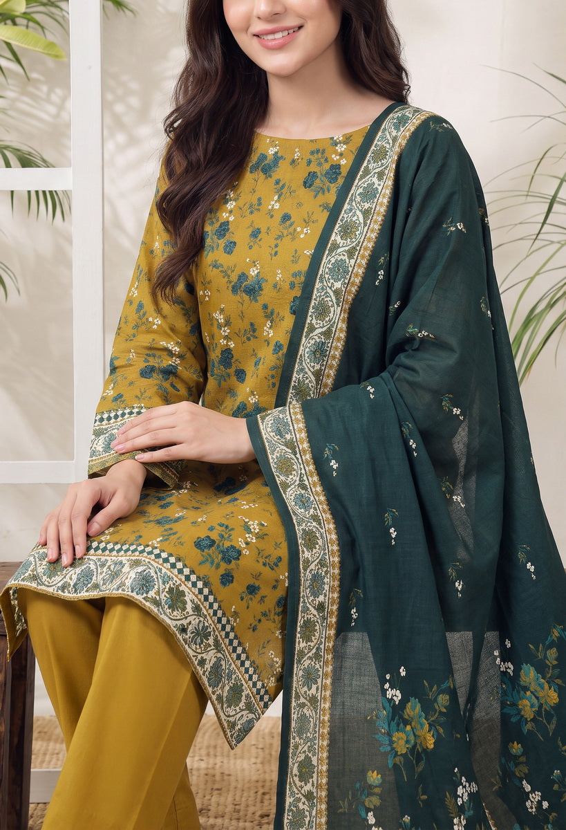 Jhalak Linen Unstitch 3 Pcs Winter D-14068