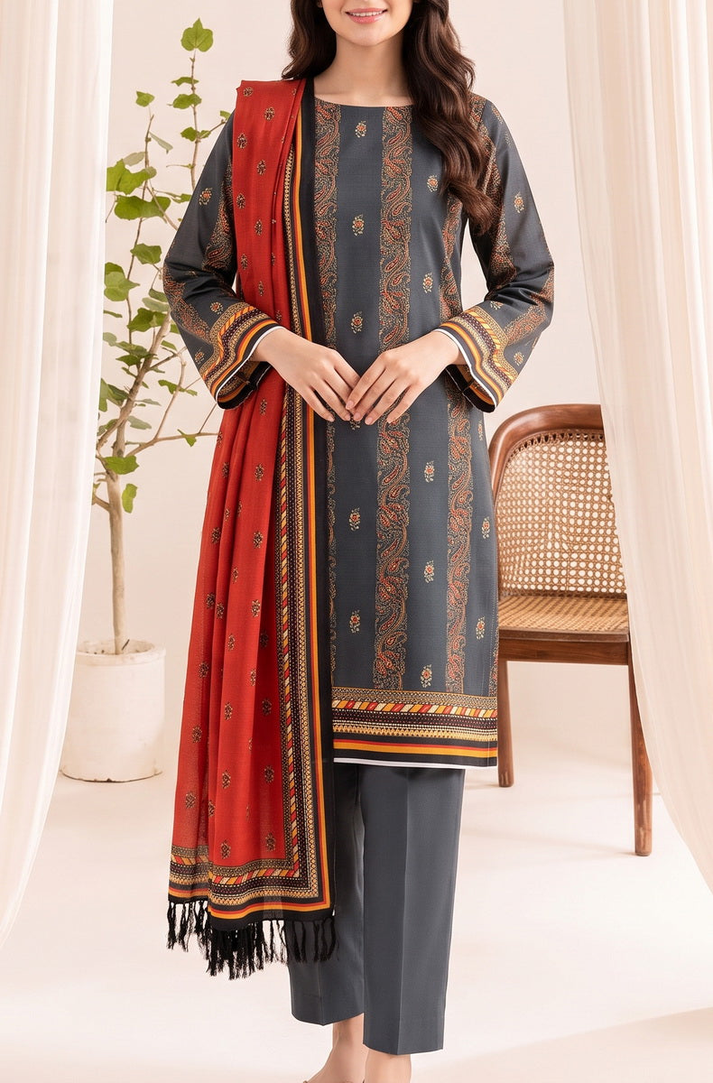 Jhalak Linen Unstitch 3 Pcs Winter D-14069