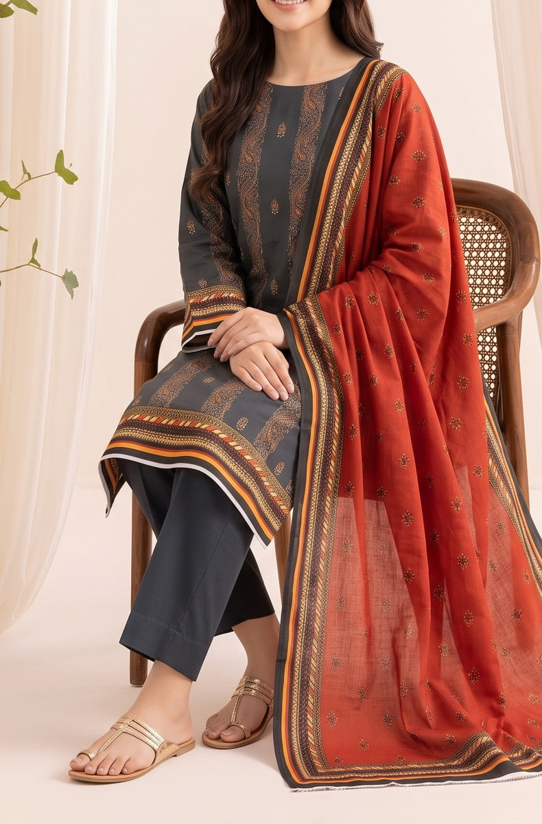 Jhalak Linen Unstitch 3 Pcs Winter D-14069