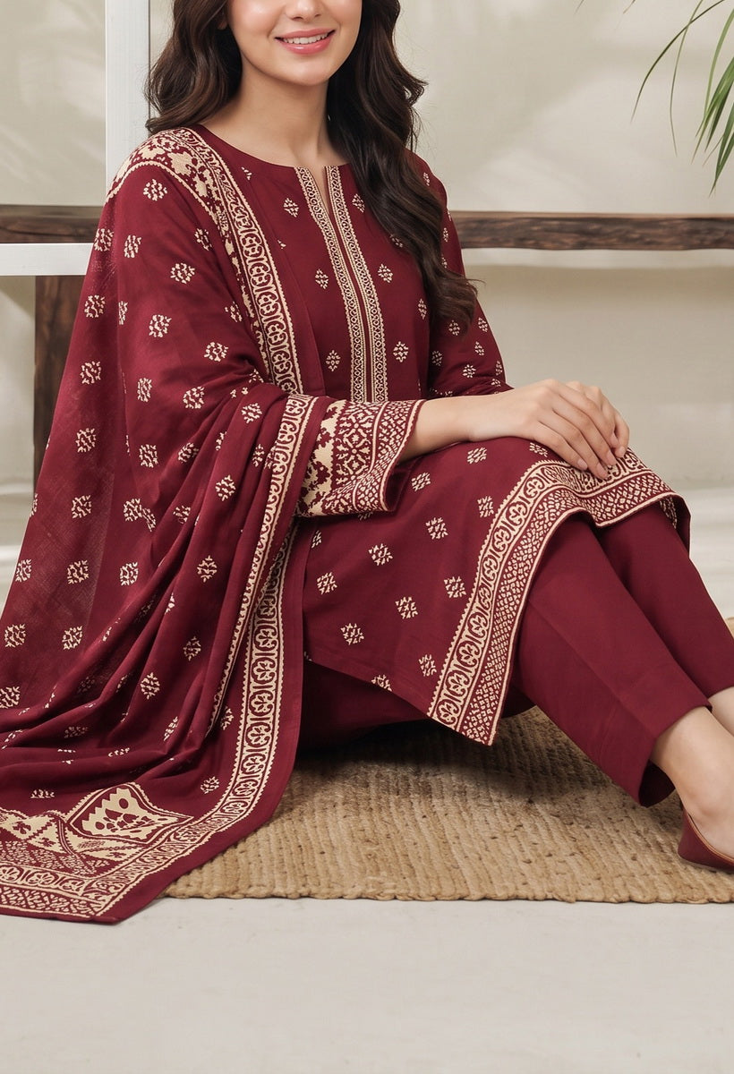 Jhalak Linen Unstitch 3 Pcs Winter D-14149